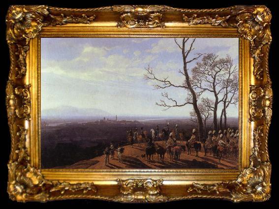 framed  Wilhelm von Kobell The Siege of Kosel, ta009-2